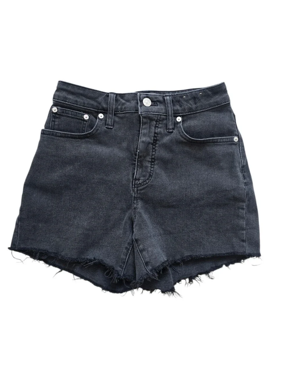 Madewell Women's Lunar Wash Curvy High-Rise Denim Shorts, Size 26
